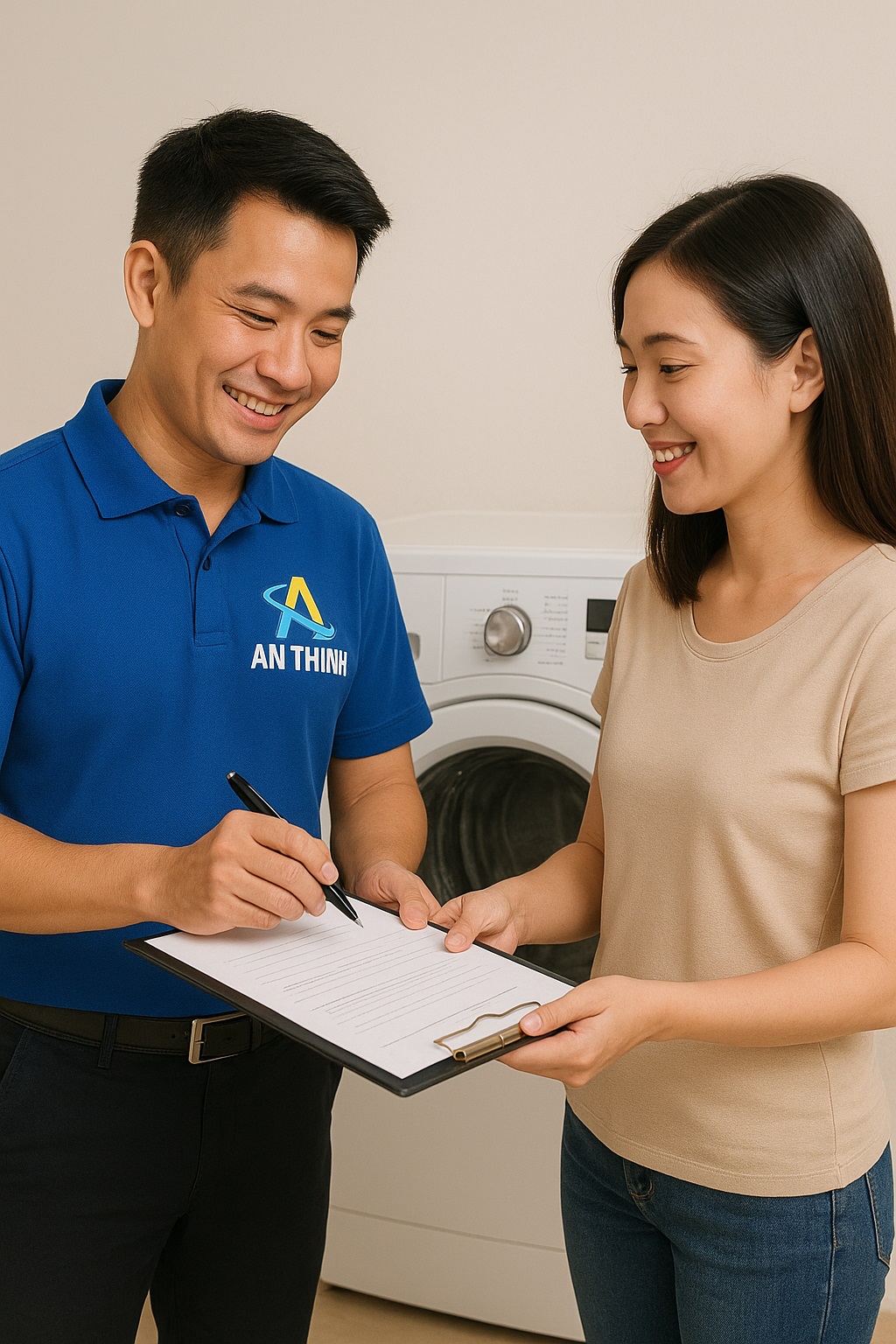 Khách Hàng Nhiệm Thu vệ sinh điều hòa An Thịnh