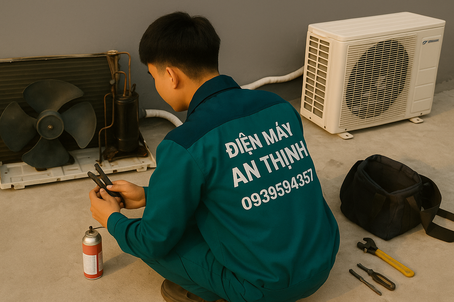 sửa máy lạnh Điện Máy An Thịnh